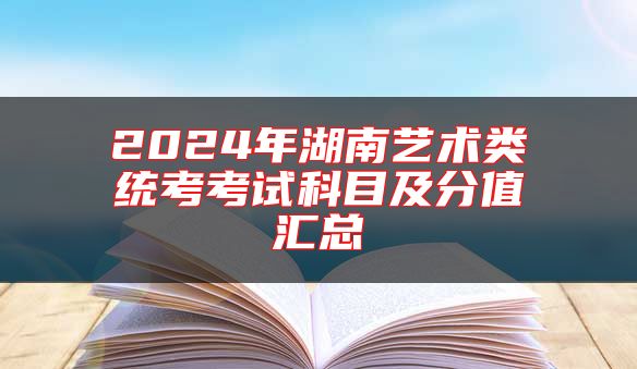 2024年湖南艺术类统考考试科目及分值汇总